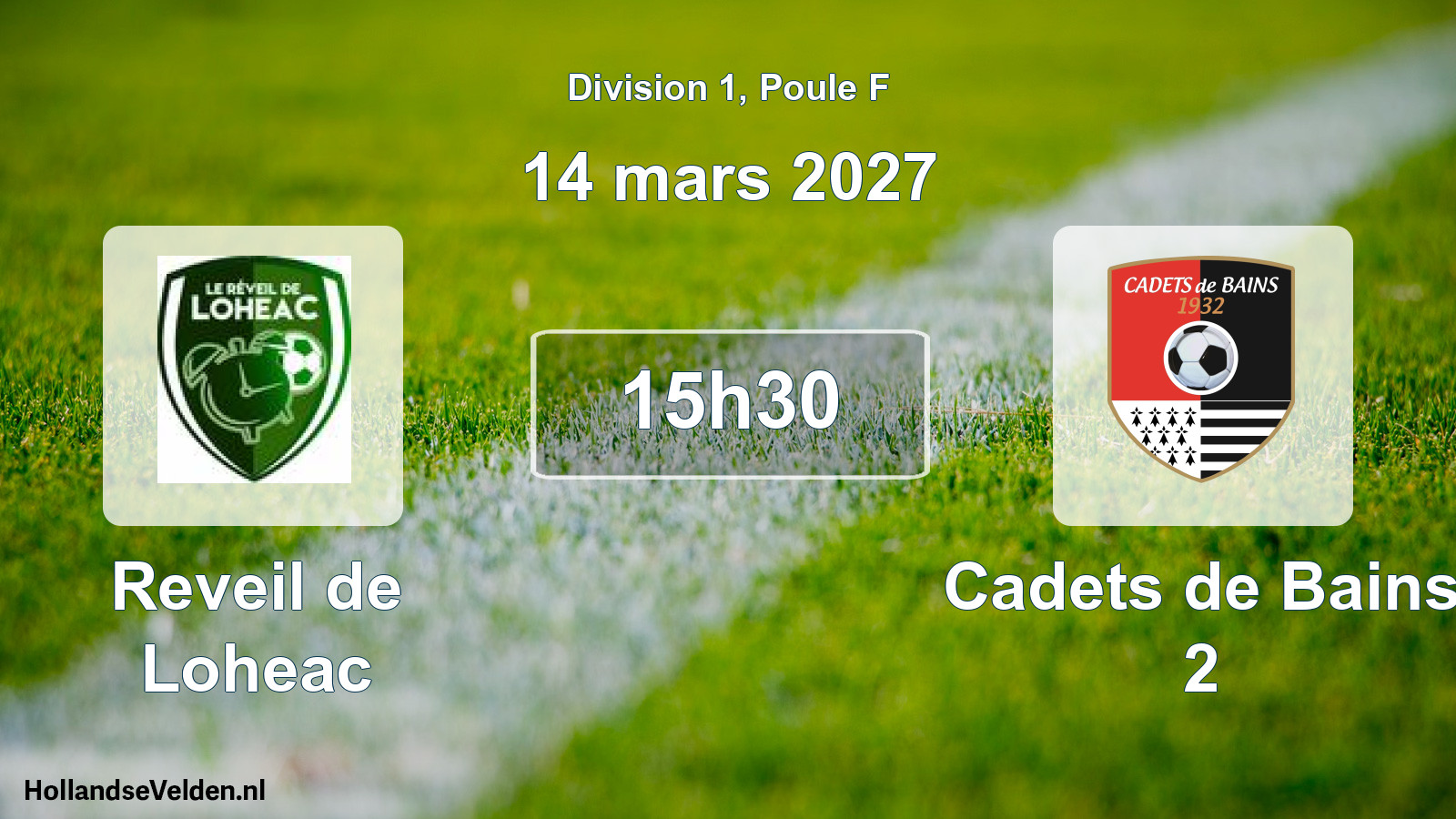 Match programmé: Reveil de Loheac - Cadets de Bains 2 (14 mars 2027)