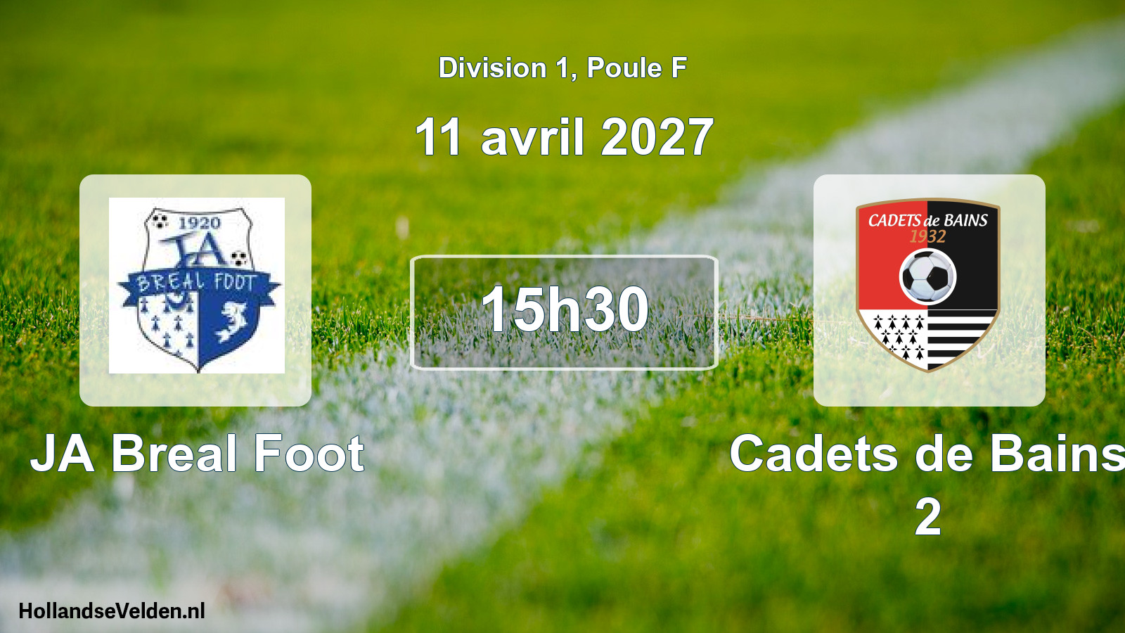 Scheduled Match: JA Breal Foot - Cadets de Bains 2 (11 April 2027)