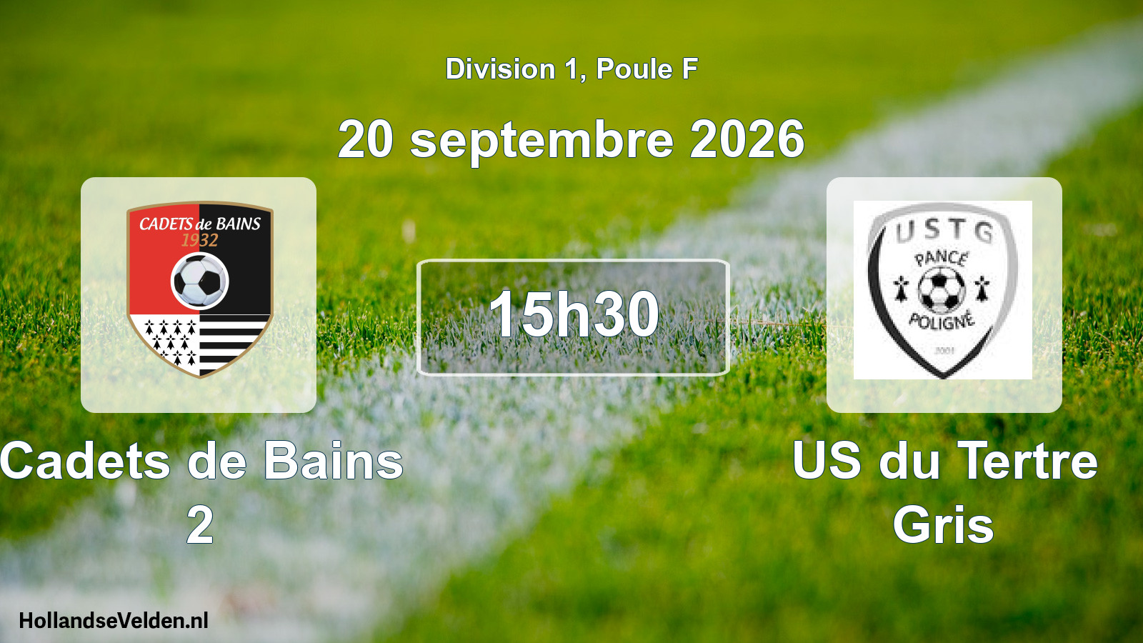 Match programmé: Cadets de Bains 2 - US du Tertre Gris (20 septembre 2026)