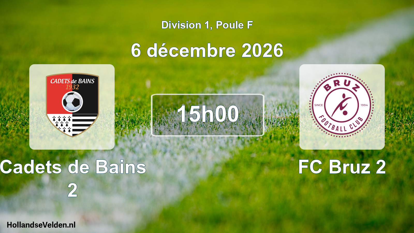 Scheduled Match: Cadets de Bains 2 - FC Bruz 2 (6 December 2026)