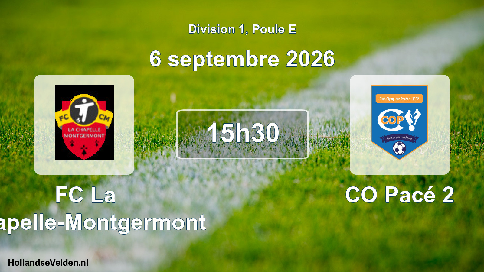 Match programmé: FC La Chapelle-Montgermont - CO Pacé 2 (6 septembre 2026)