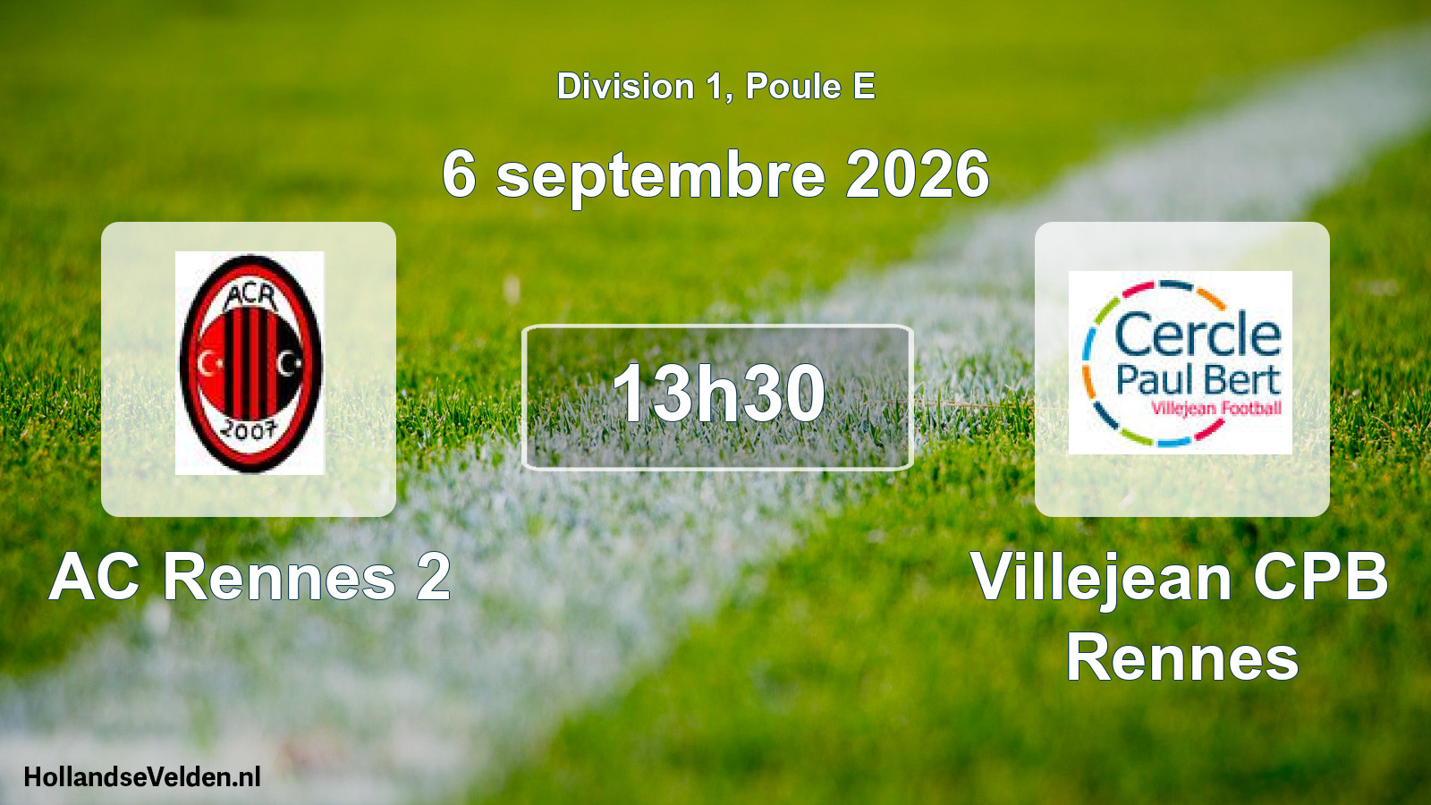 Match programmé: AC Rennes 2 - Villejean CPB Rennes (6 septembre 2026)
