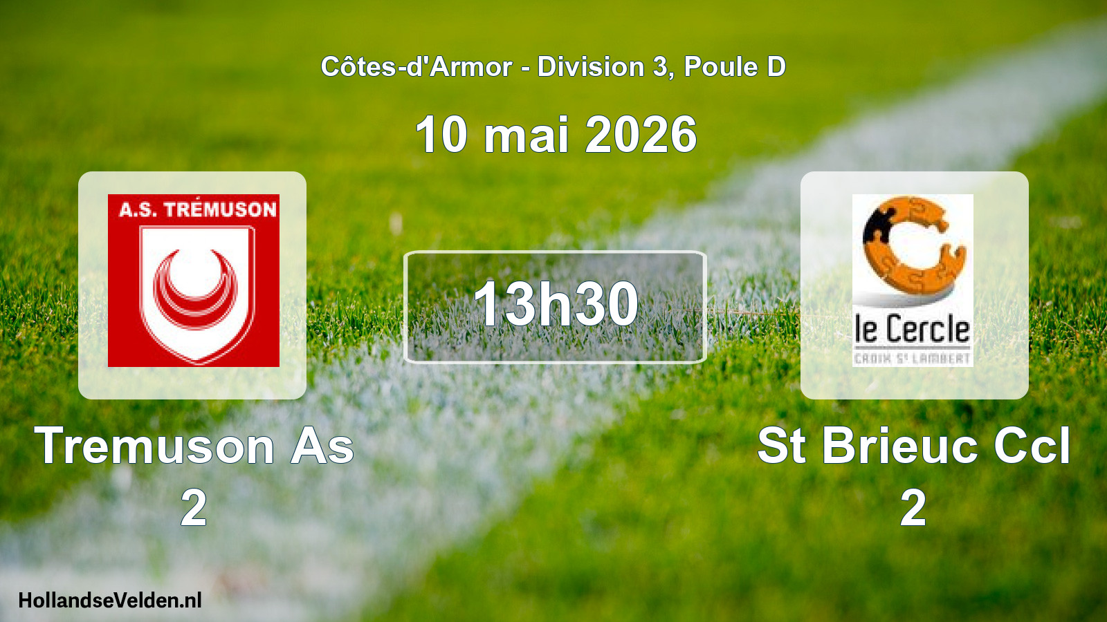 Geplande wedstrijd: Tremuson As 2 - St Brieuc Ccl 2 (10 mei 2026)