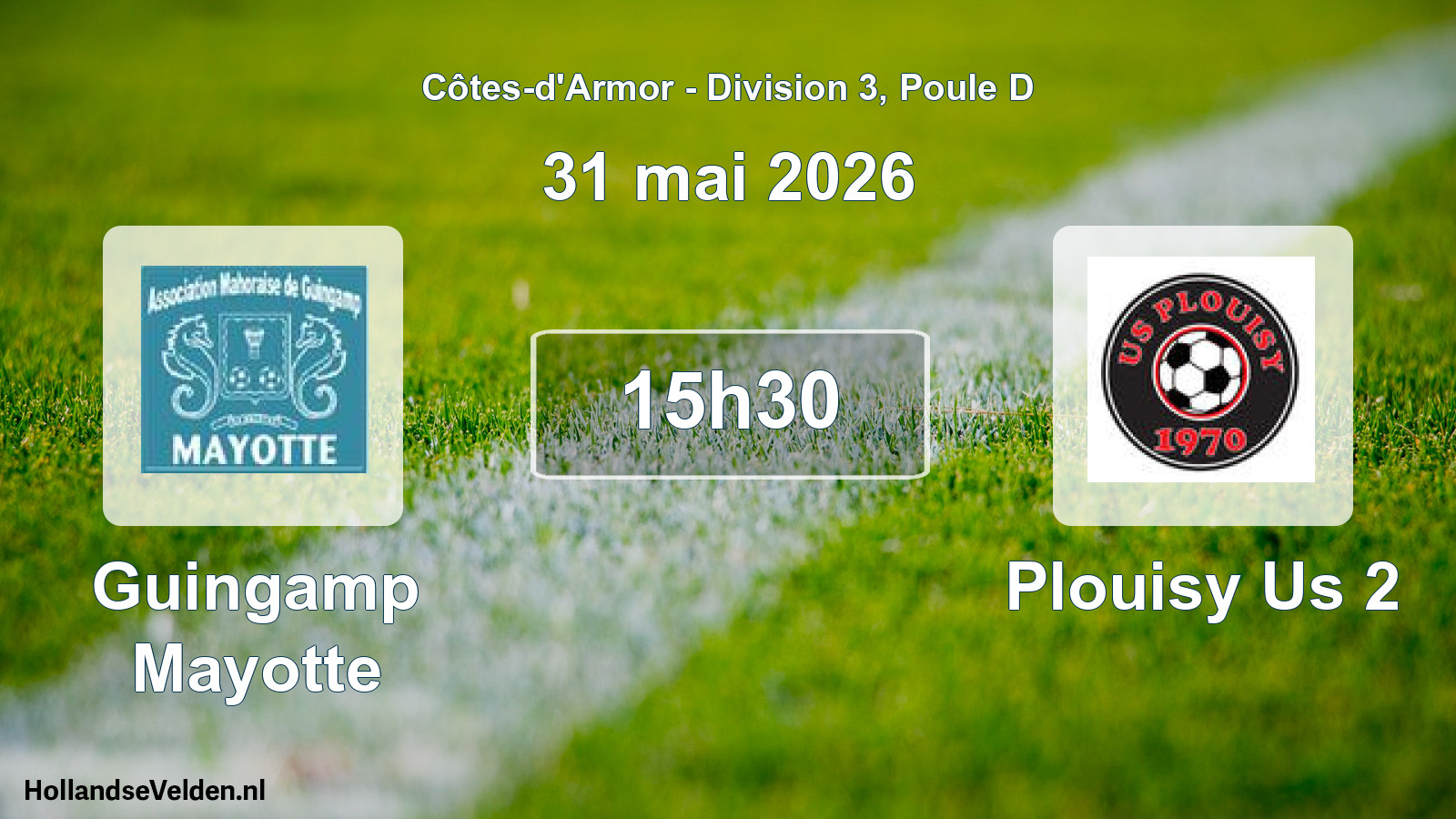 Geplande wedstrijd: Guingamp Mayotte - Plouisy Us 2 (31 mai 2026)