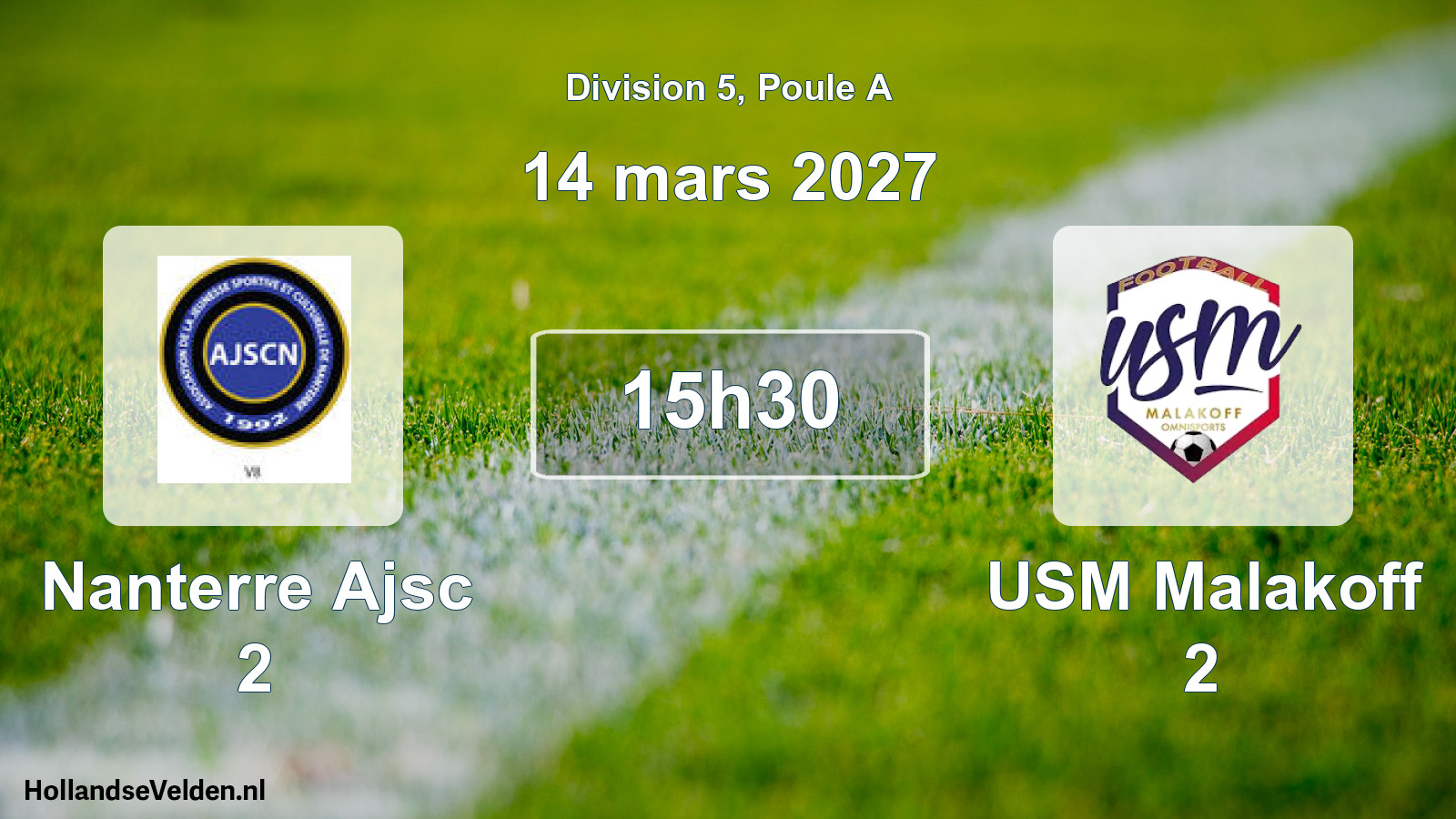 Scheduled Match: Nanterre Ajsc 2 - USM Malakoff 2 (14 March 2027)