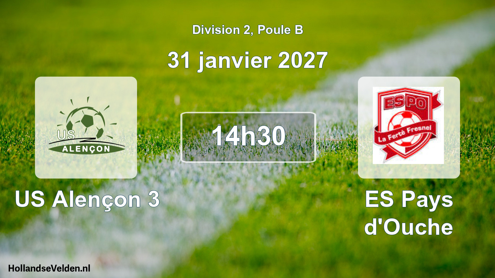 Match programmé: US Alençon 3 - ES Pays d'Ouche (31 janvier 2027)