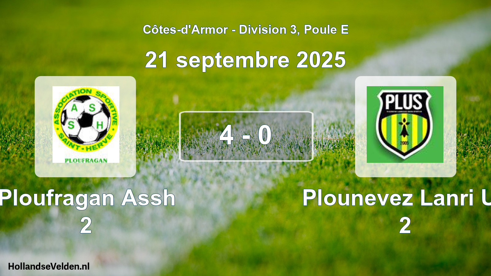 Gespeelde wedstrijd: Ploufragan Assh 2 - Plounevez Lanri Us 2 4 - 0 (21 september 2025)