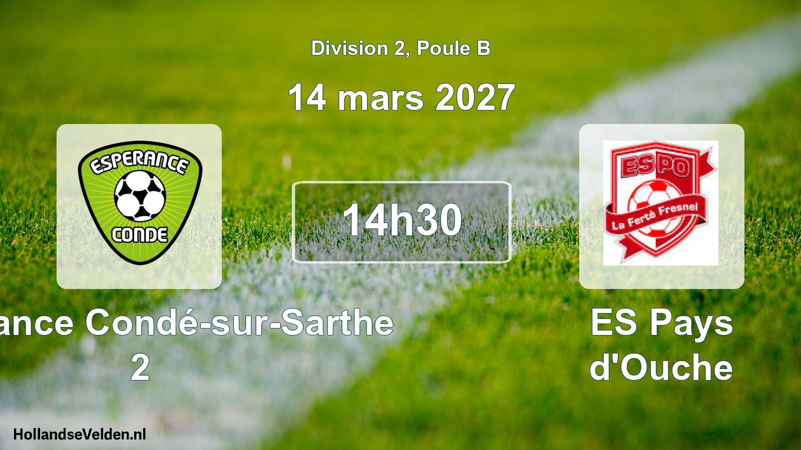 Match programmé: Esperance Condé-sur-Sarthe 2 - ES Pays d'Ouche (14 mars 2027)