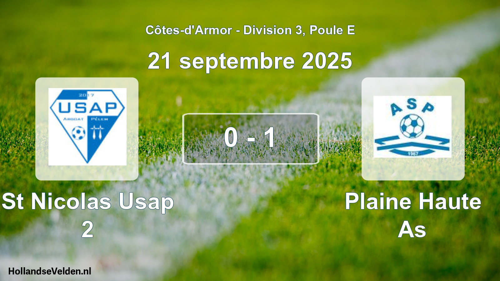 Gespeelde wedstrijd: St Nicolas Usap 2 - Plaine Haute As 0 - 1 (21 september 2025)