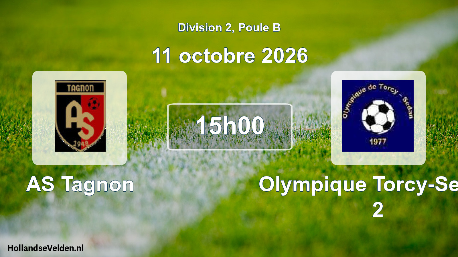 Match programmé: AS Tagnon - Olympique Torcy-Sedan 2 (11 octobre 2026)