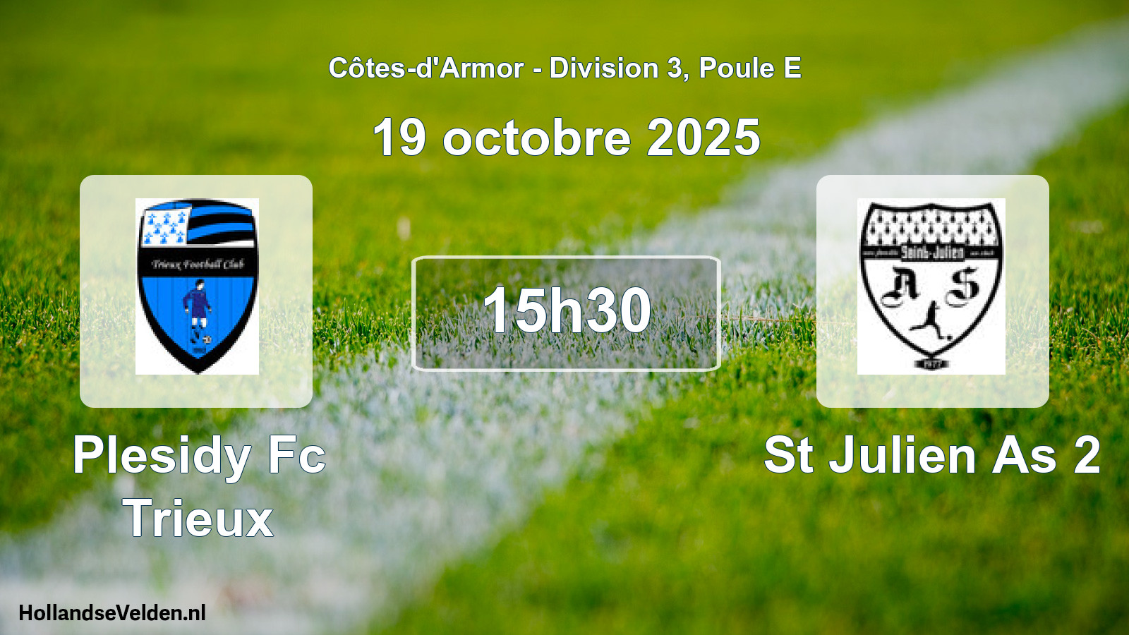 Geplande wedstrijd: Plesidy Fc Trieux - St Julien As 2 (19 octobre 2025)