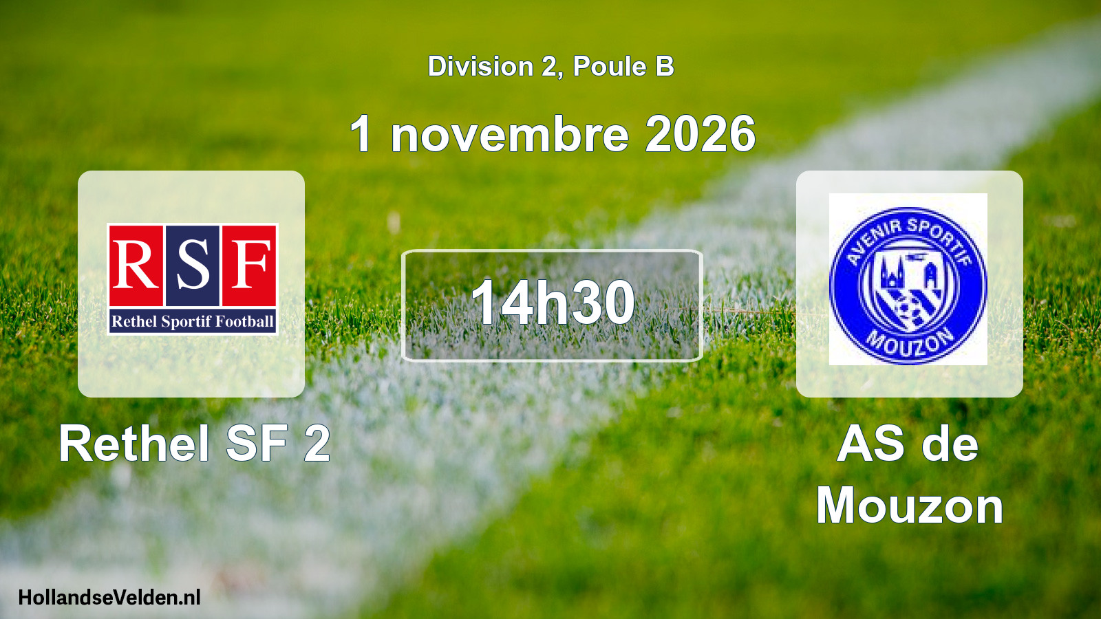 Match programmé: Rethel SF 2 - AS de Mouzon (1 novembre 2026)