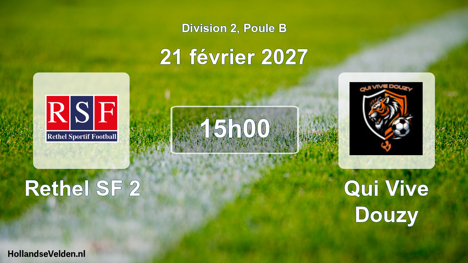 Match programmé: Rethel SF 2 - Qui Vive Douzy (21 février 2027)