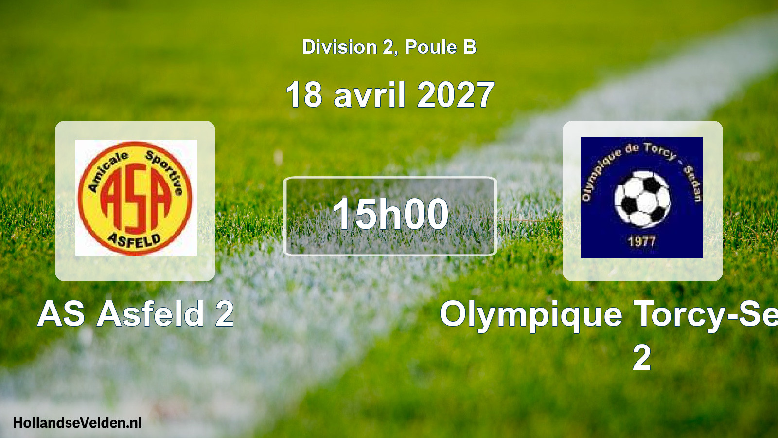 Match programmé: AS Asfeld 2 - Olympique Torcy-Sedan 2 (18 avril 2027)