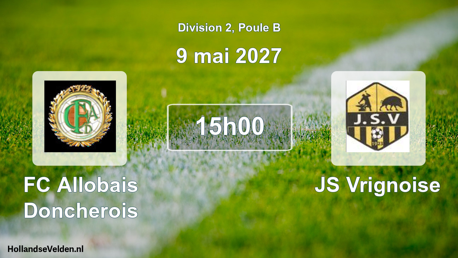 Match programmé: FC Allobais Doncherois - JS Vrignoise (9 mai 2027)