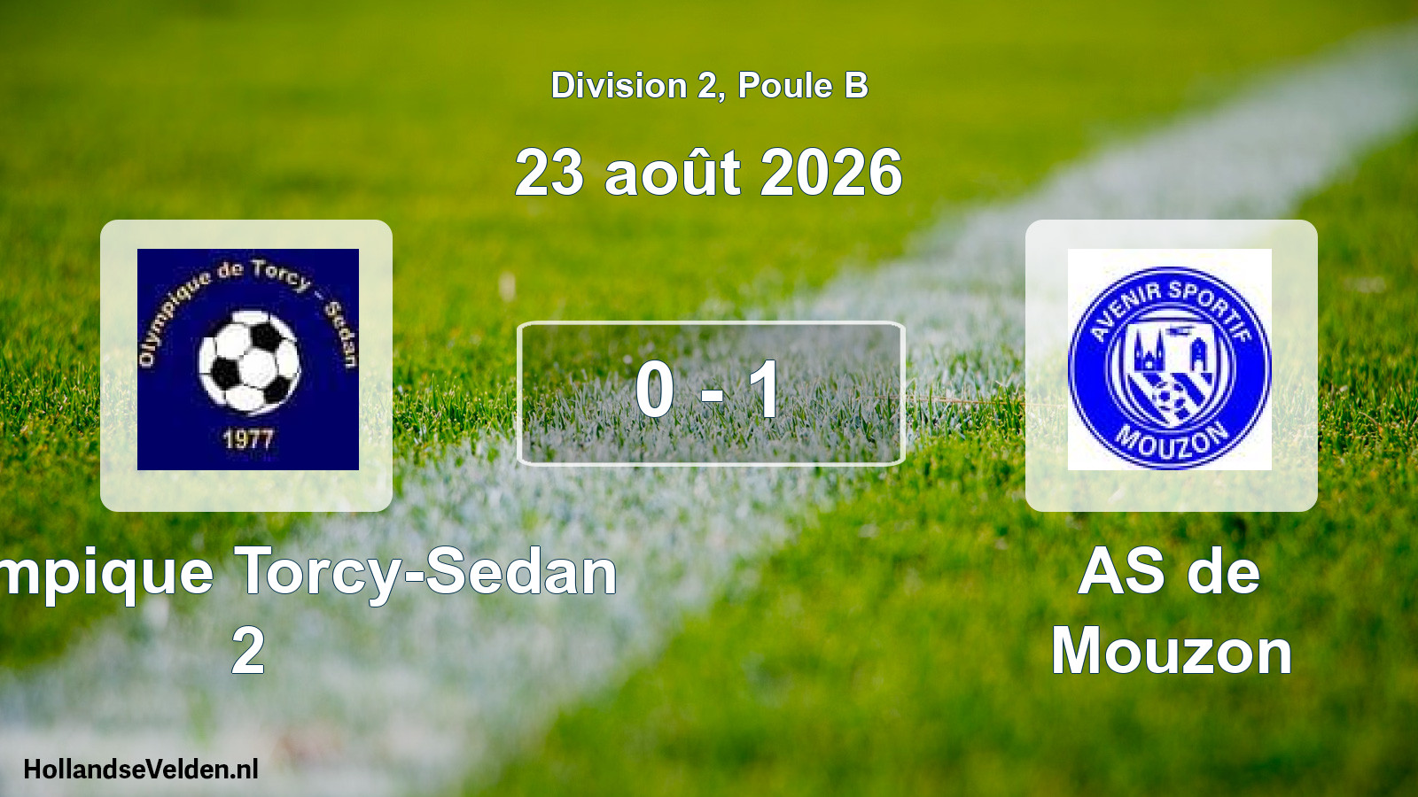 Match joué: Olympique Torcy-Sedan 2 - AS de Mouzon 0 - 1 (23 août 2026)