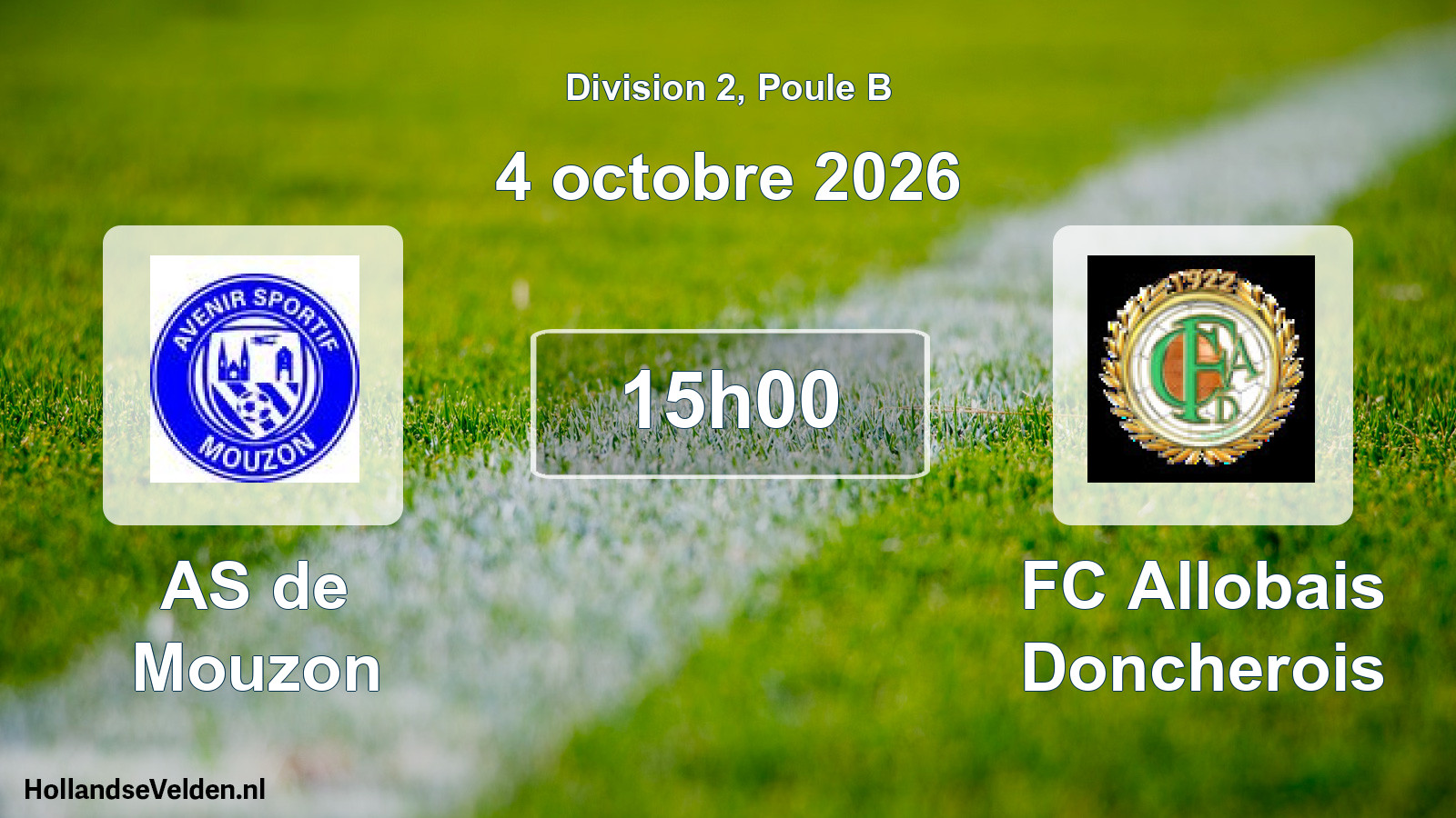 Scheduled Match: AS de Mouzon - FC Allobais Doncherois (4 October 2026)