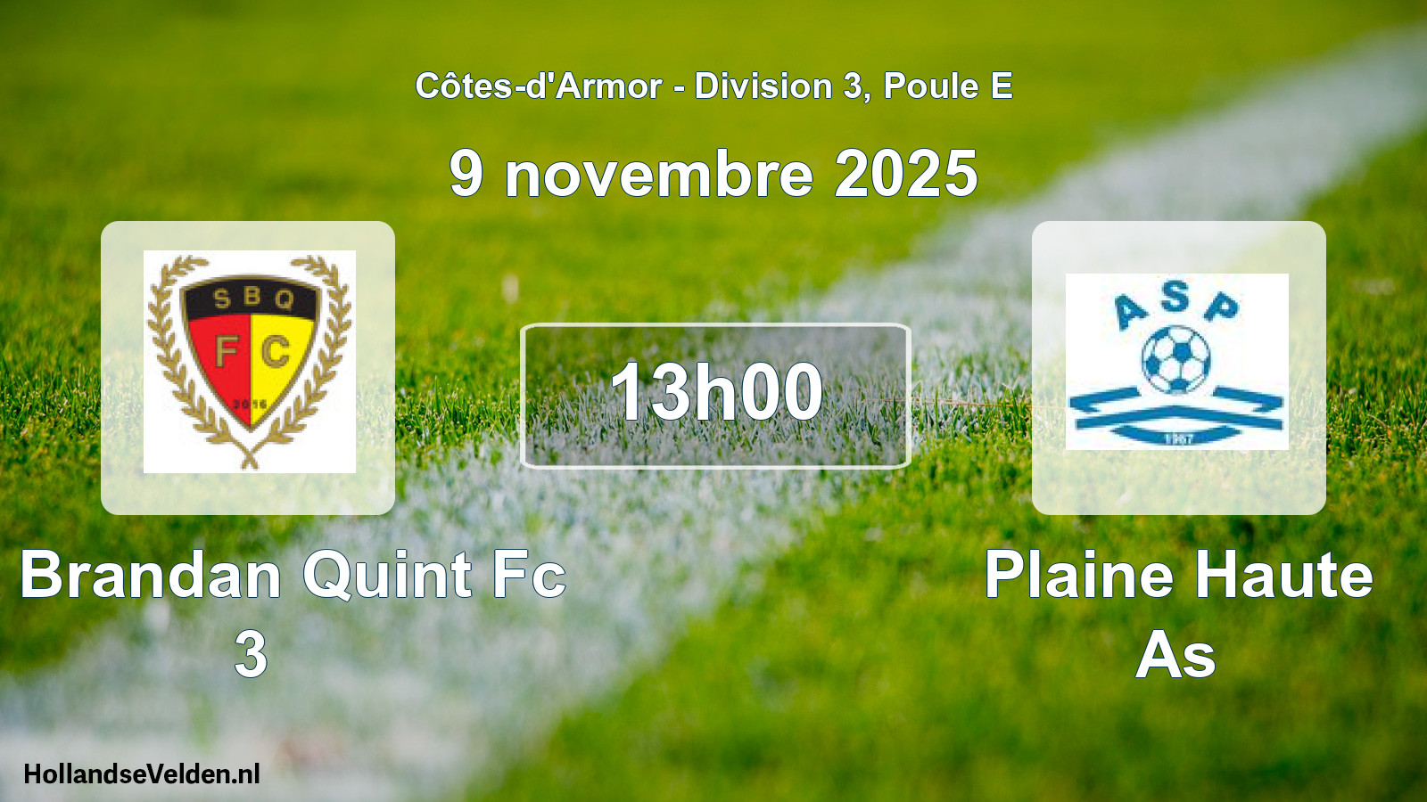 Geplande wedstrijd: St Brandan Quint Fc 3 - Plaine Haute As (9 novembre 2025)