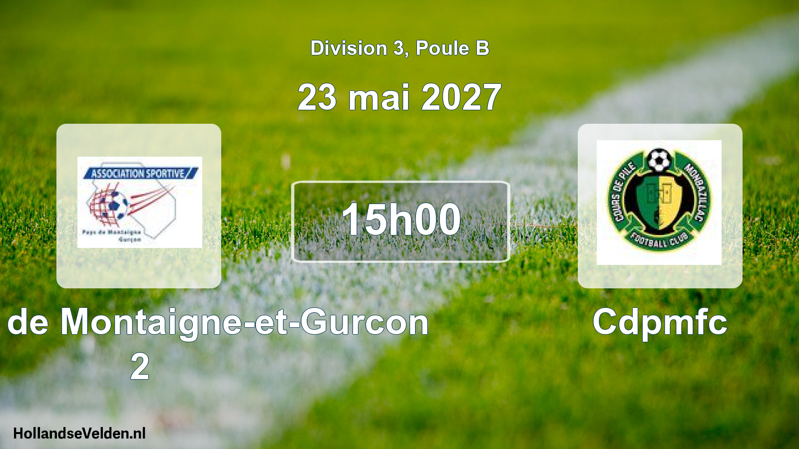 Scheduled Match: AS Pays de Montaigne-et-Gurcon 2 - Cdpmfc (23 May 2027)