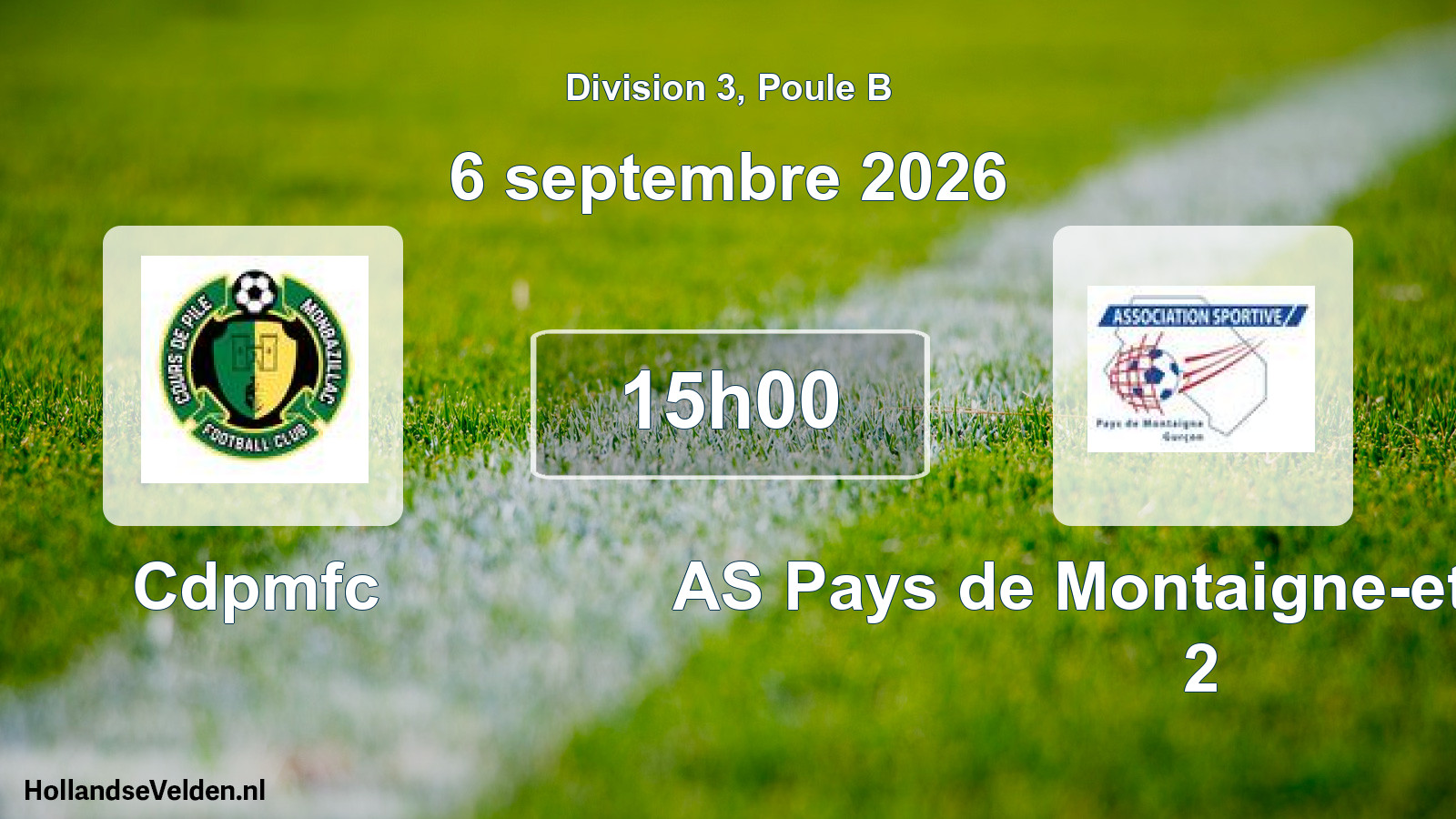 Scheduled Match: Cdpmfc - AS Pays de Montaigne-et-Gurcon 2 (6 September 2026)