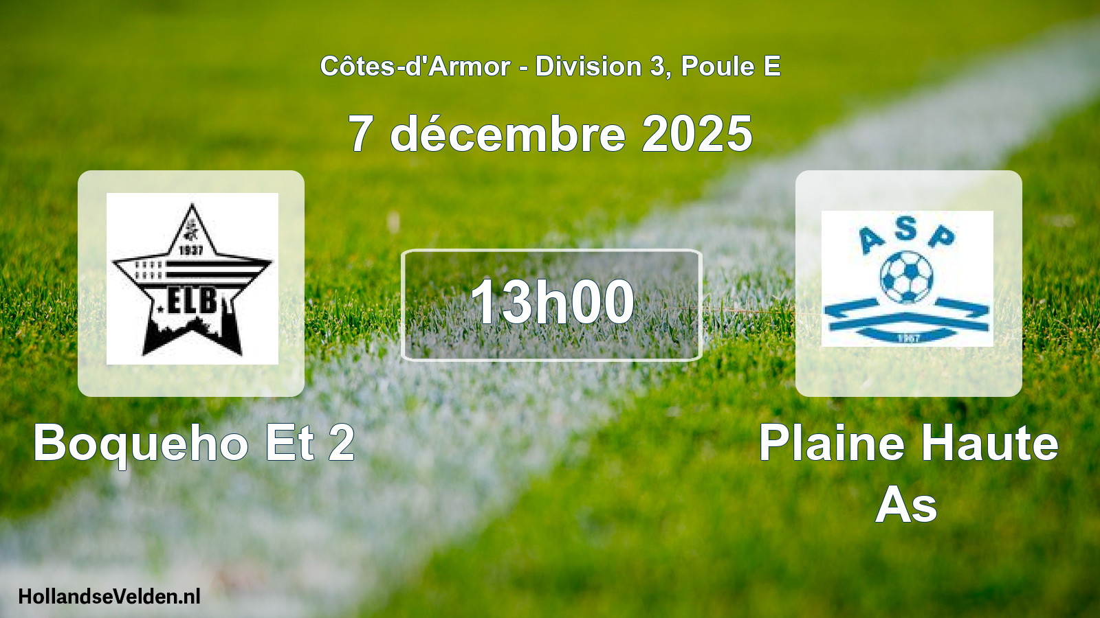 Geplande wedstrijd: Boqueho Et 2 - Plaine Haute As (7 december 2025)