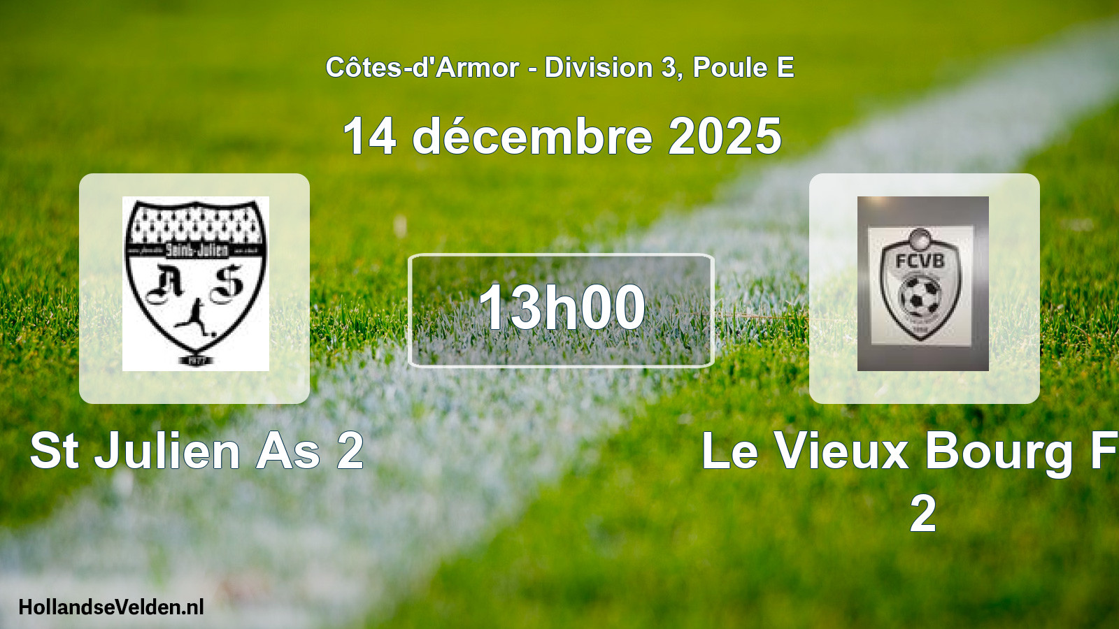 Geplande wedstrijd: St Julien As 2 - Le Vieux Bourg Fc 2 (14 december 2025)