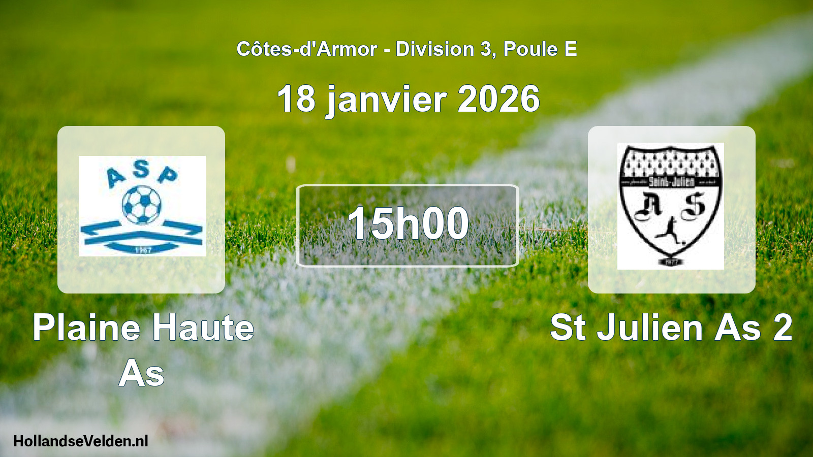 Scheduled Match: Plaine Haute As - St Julien As 2 (18 January 2026)