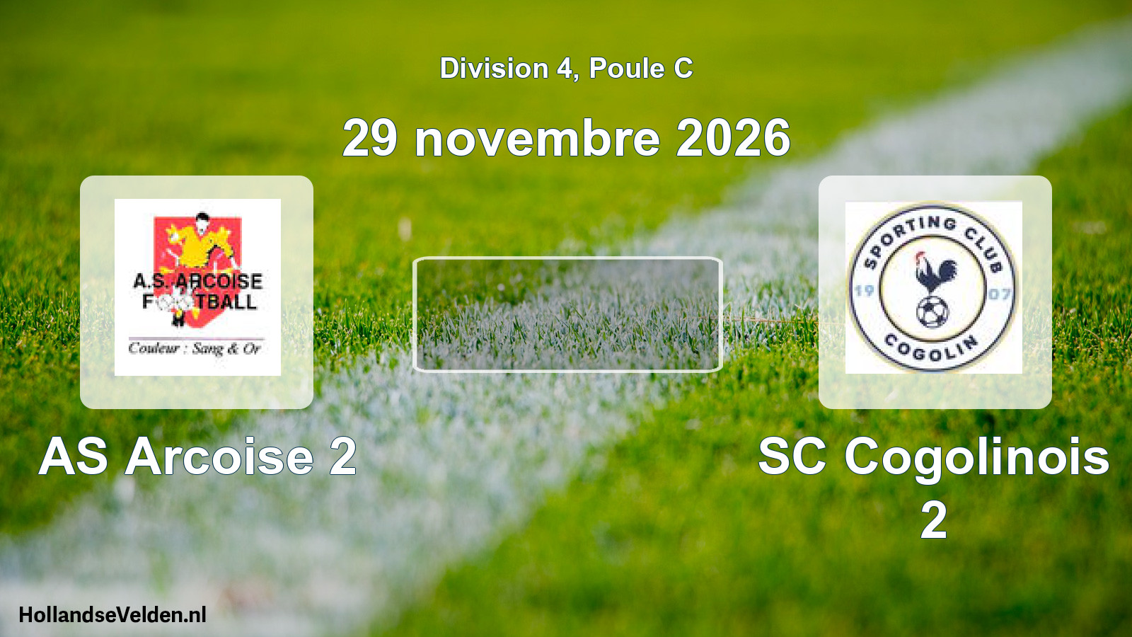 Geplande wedstrijd: AS Arcoise 2 - SC Cogolinois 2 (29 november 2026)