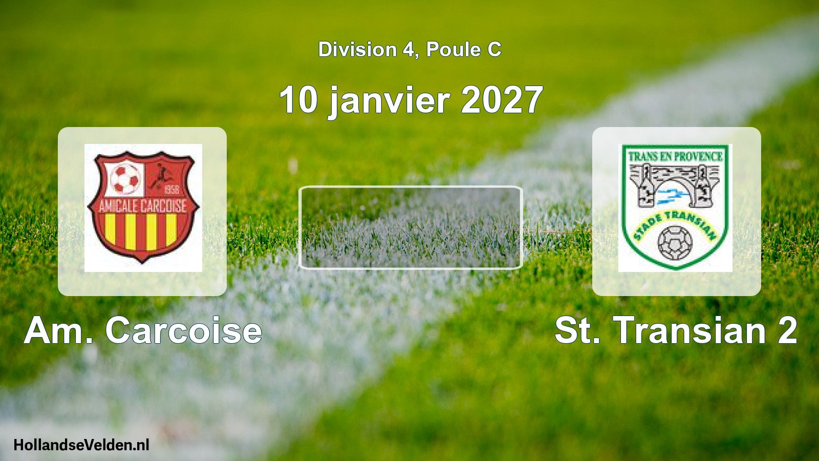 Match programmé: Am. Carcoise - St. Transian 2 (10 janvier 2027)