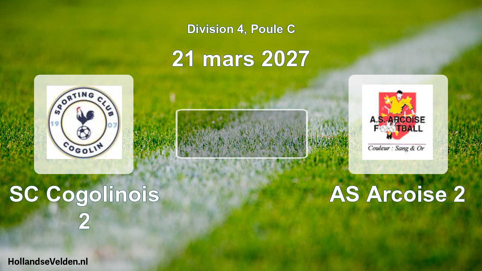 Match programmé: SC Cogolinois 2 - AS Arcoise 2 (21 mars 2027)