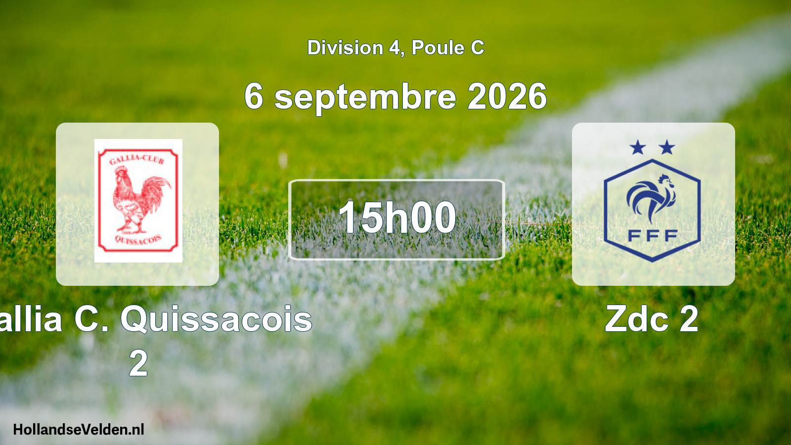Match programmé: Gallia C. Quissacois 2 - Zdc 2 (6 septembre 2026)