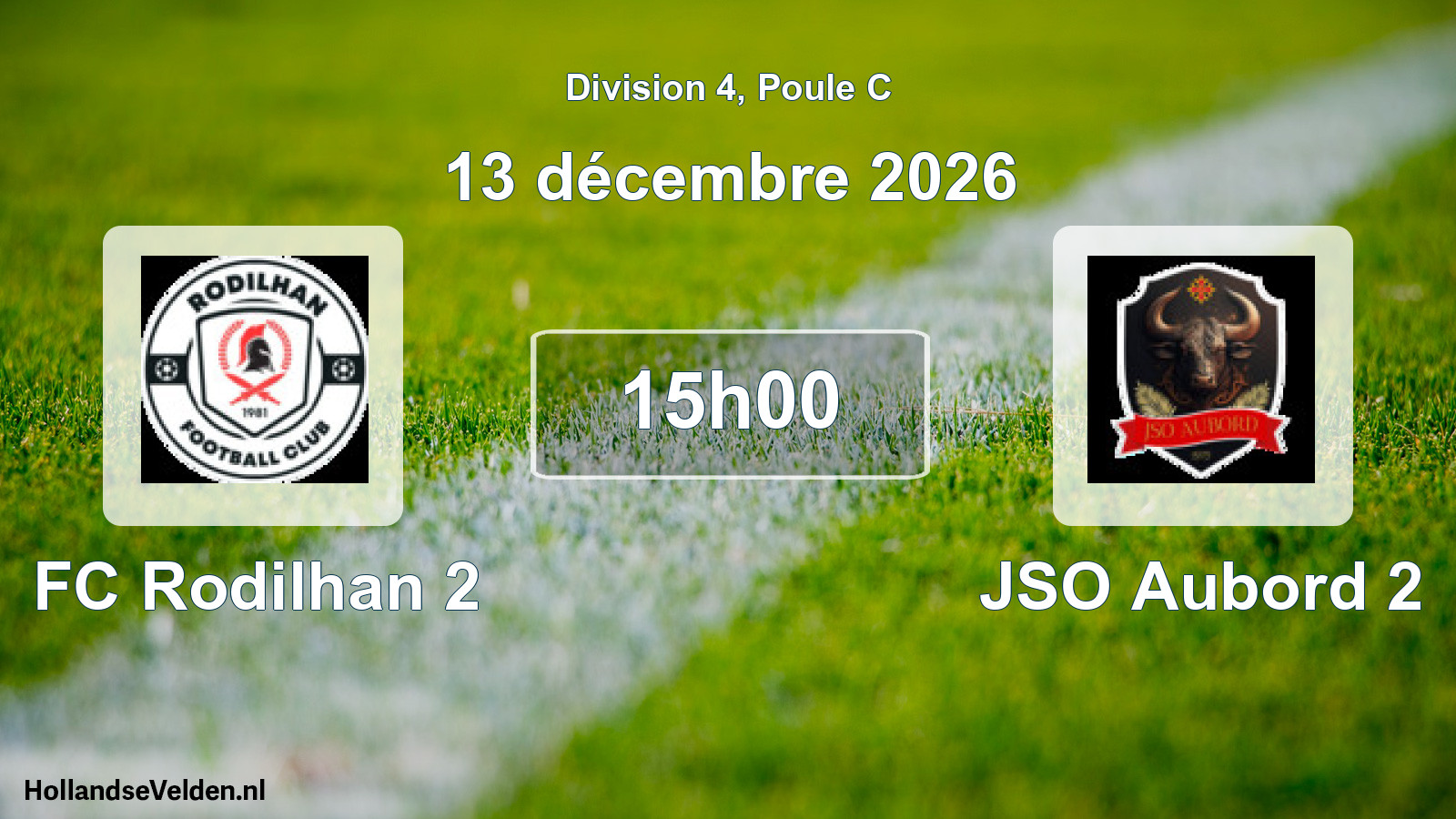 Match programmé: FC Rodilhan 2 - JSO Aubord 2 (13 décembre 2026)