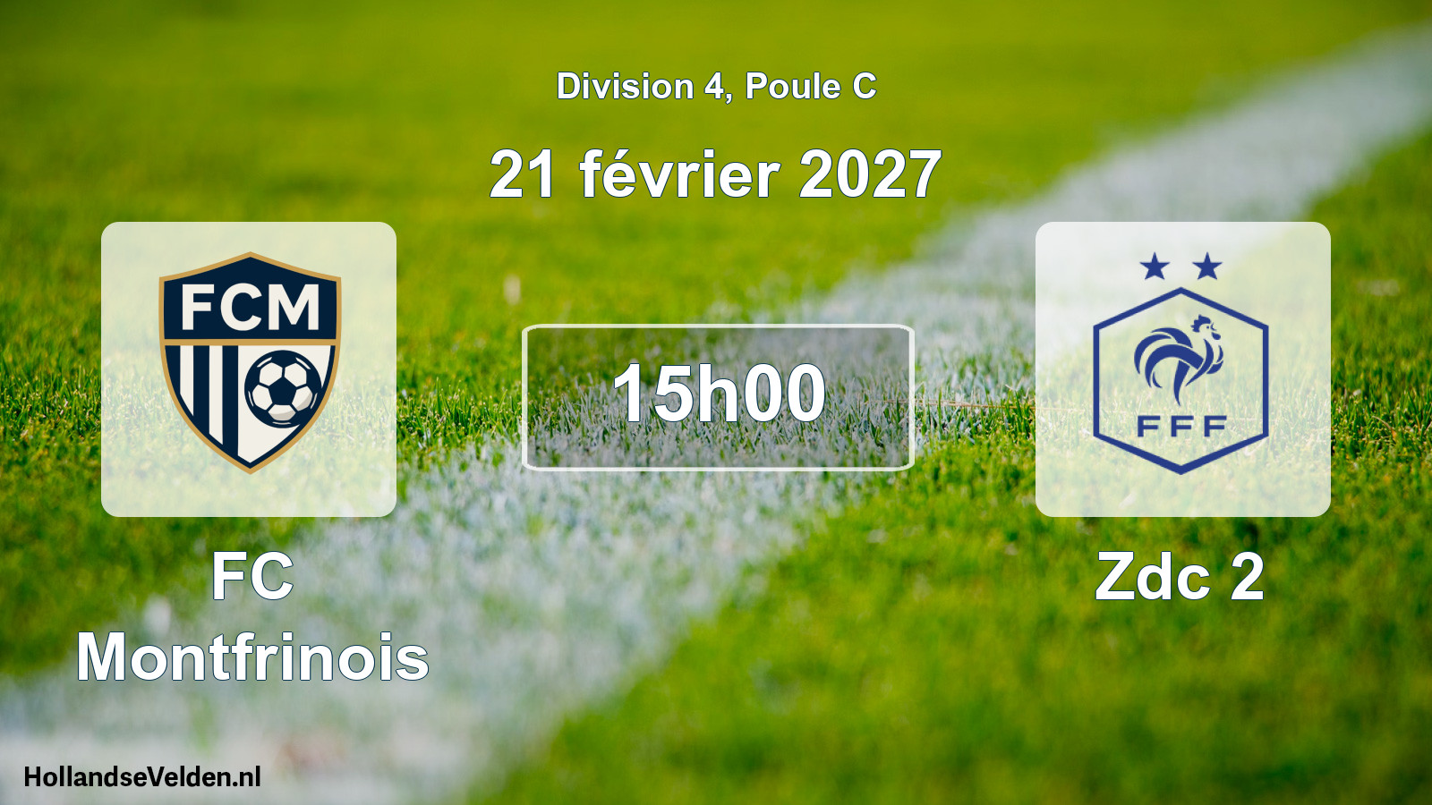 Match programmé: FC Montfrinois - Zdc 2 (21 février 2027)