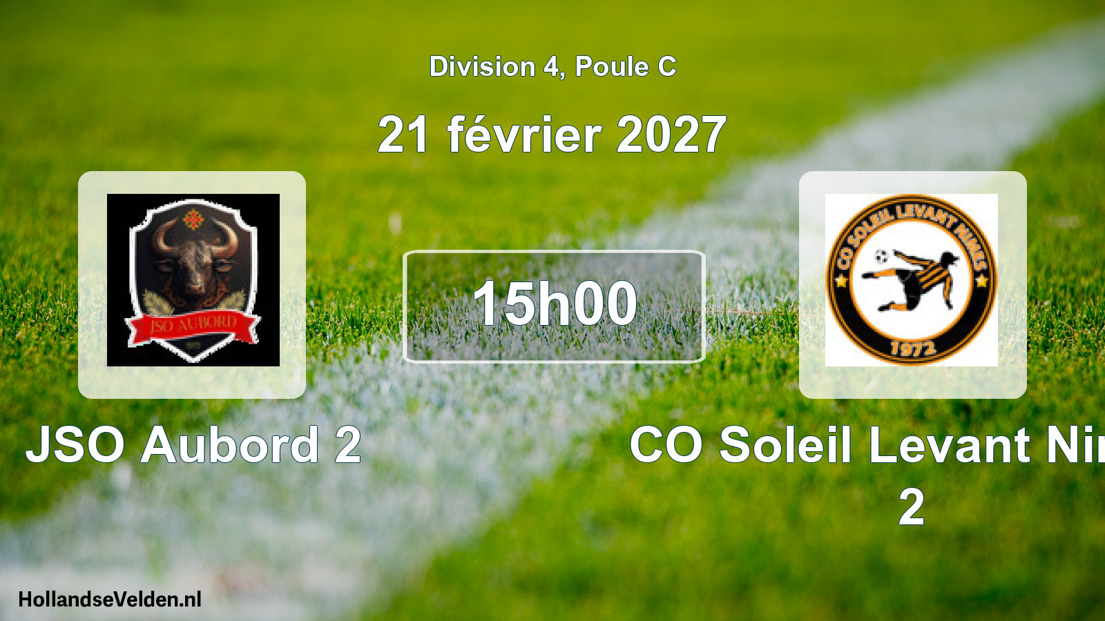 Match programmé: JSO Aubord 2 - CO Soleil Levant Nimes 2 (21 février 2027)