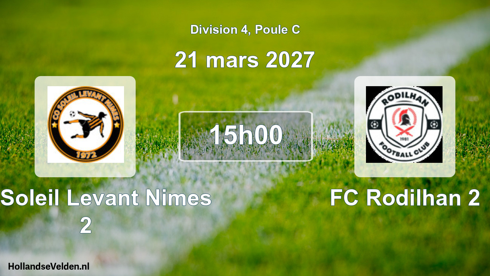Match programmé: CO Soleil Levant Nimes 2 - FC Rodilhan 2 (21 mars 2027)