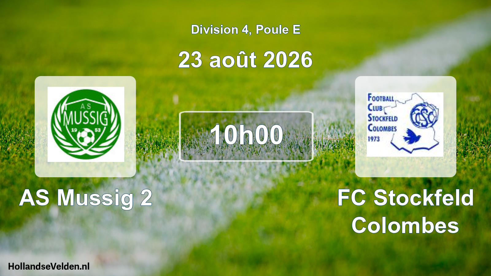Scheduled Match: AS Mussig 2 - FC Stockfeld Colombes (23 August 2026)