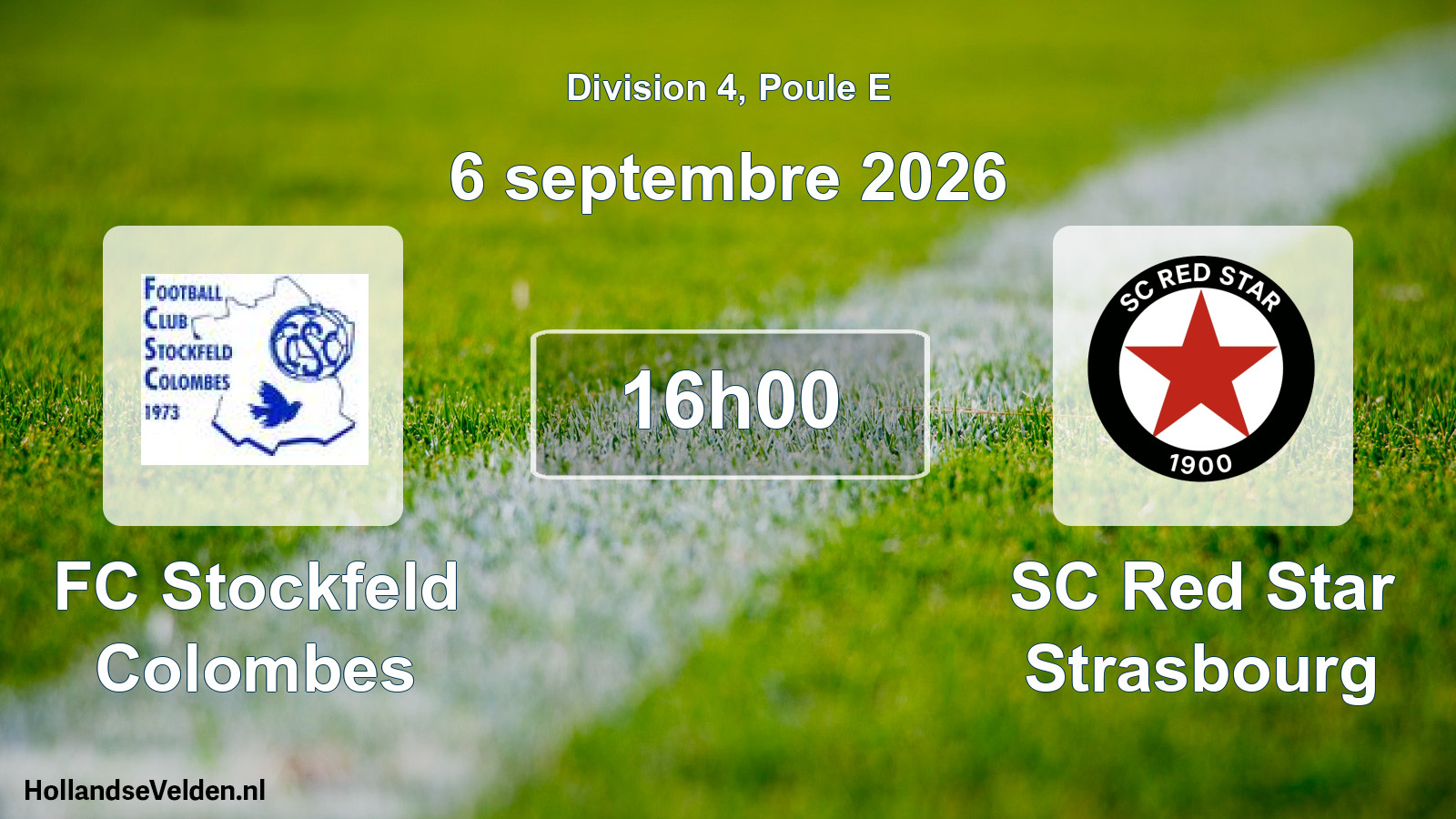 Match programmé: FC Stockfeld Colombes - SC Red Star Strasbourg (6 septembre 2026)