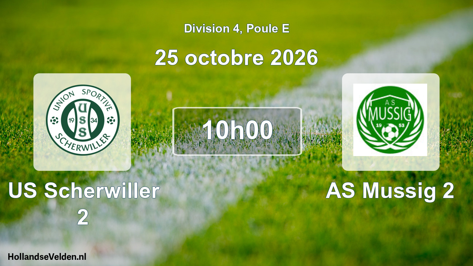 Match programmé: US Scherwiller 2 - AS Mussig 2 (25 octobre 2026)