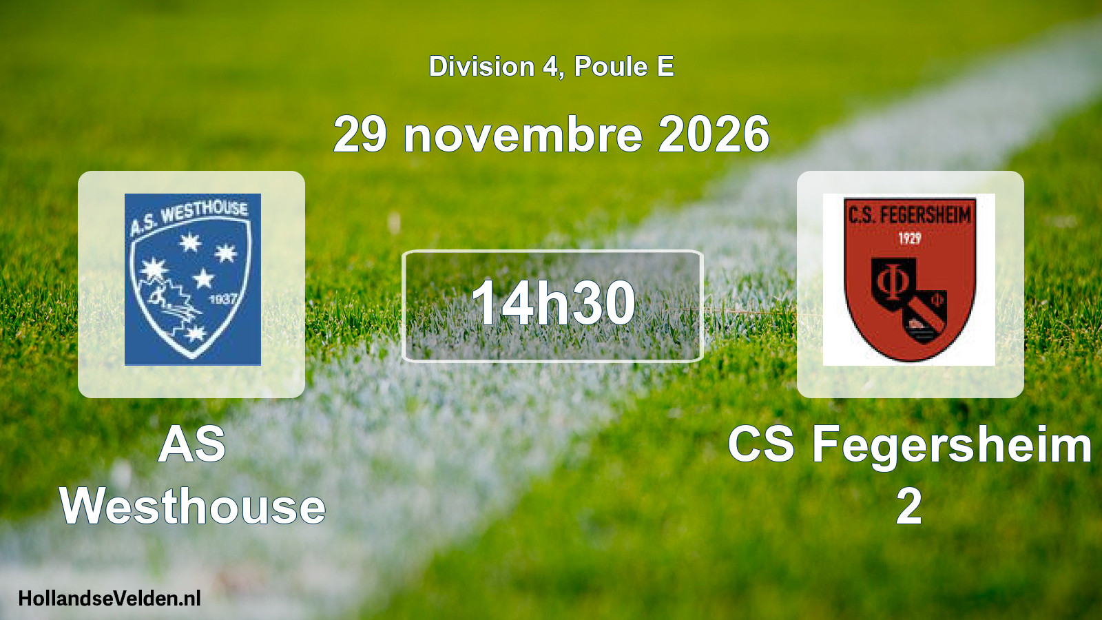 Match programmé: AS Westhouse - CS Fegersheim 2 (29 novembre 2026)