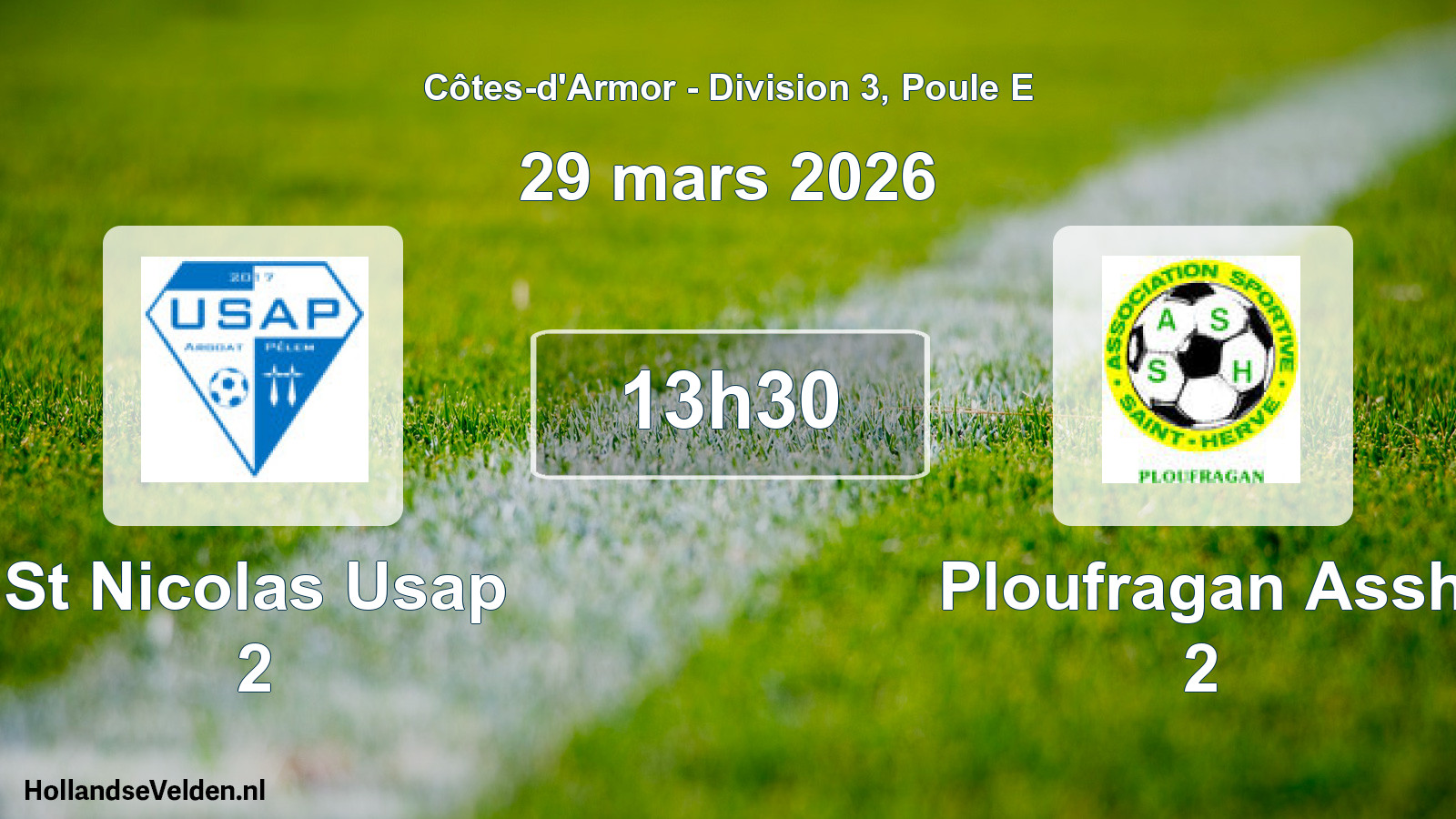 Scheduled Match: St Nicolas Usap 2 - Ploufragan Assh 2 (29 March 2026)