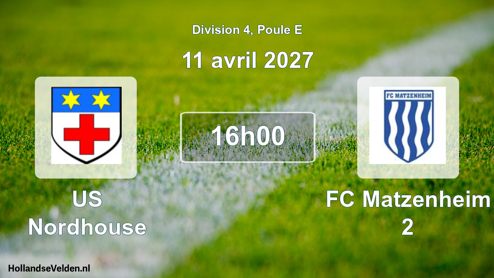Match programmé: US Nordhouse - FC Matzenheim 2 (11 avril 2027)
