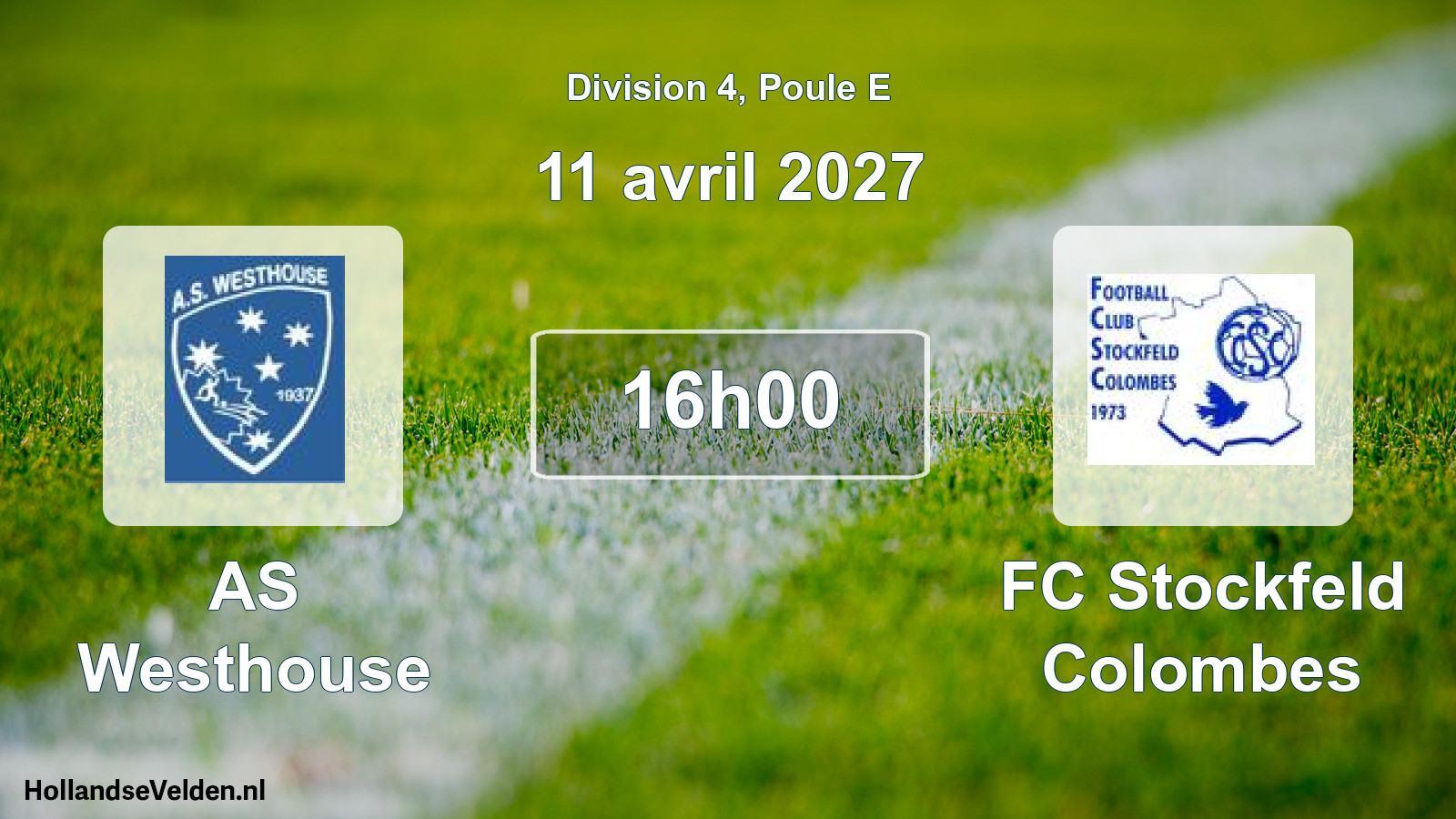 Match programmé: AS Westhouse - FC Stockfeld Colombes (11 avril 2027)