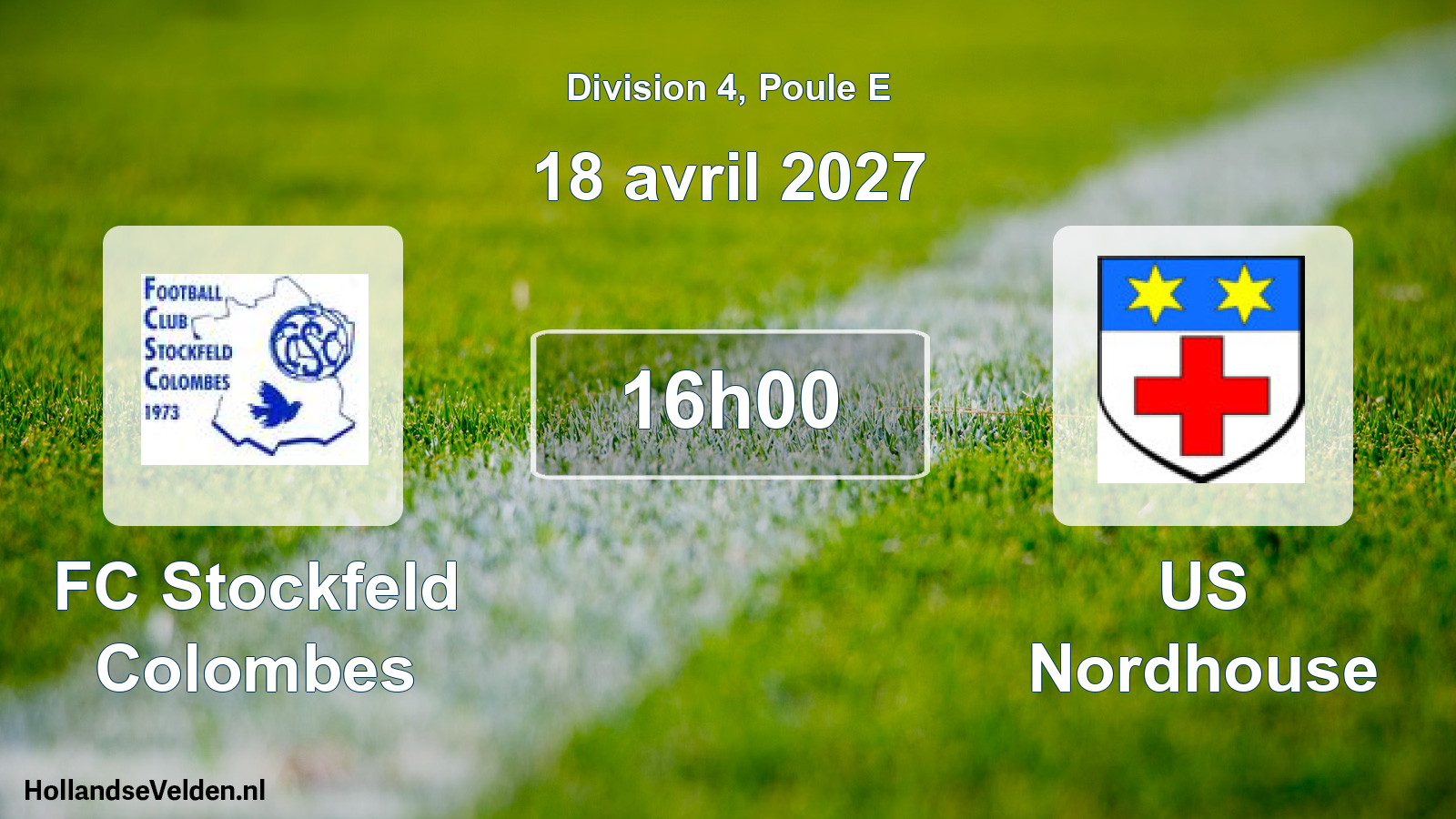 Match programmé: FC Stockfeld Colombes - US Nordhouse (18 avril 2027)