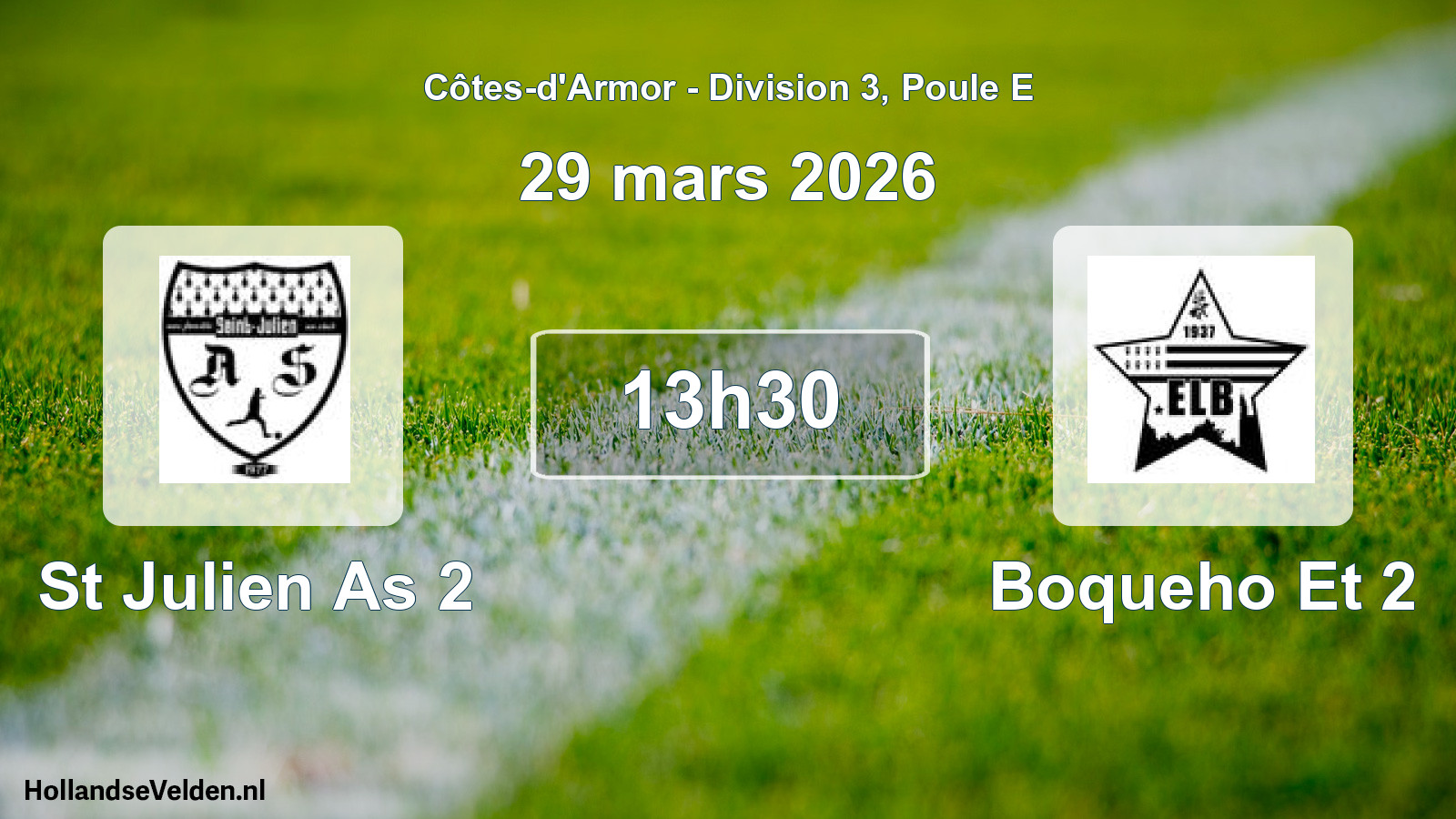 Scheduled Match: St Julien As 2 - Boqueho Et 2 (29 March 2026)