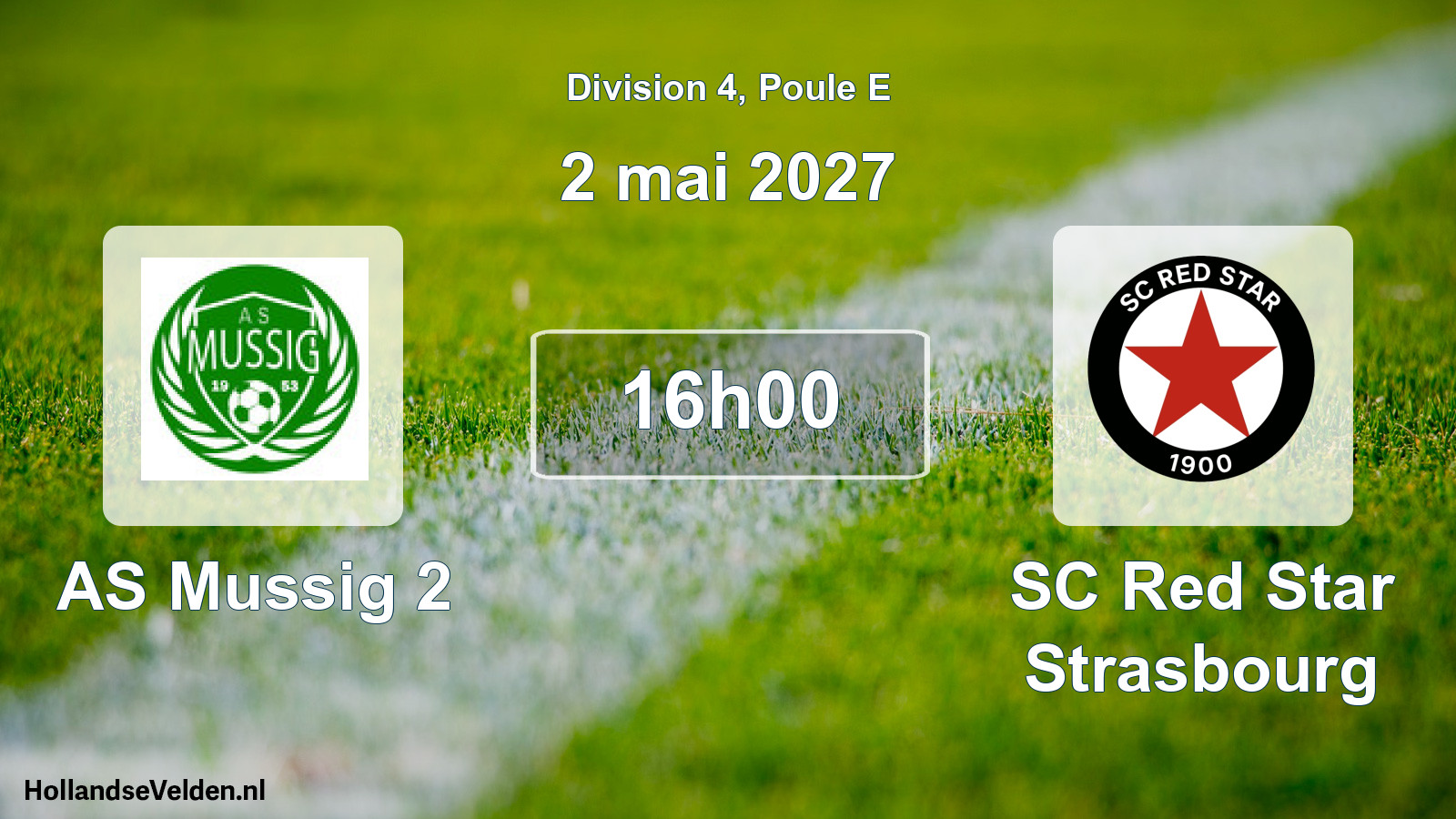 Match programmé: AS Mussig 2 - SC Red Star Strasbourg (2 mai 2027)