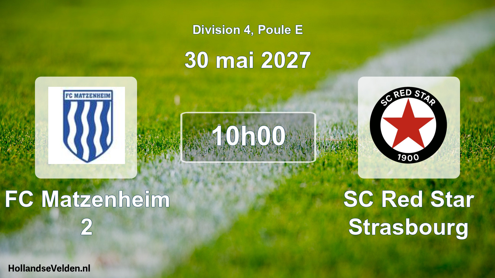 Match programmé: FC Matzenheim 2 - SC Red Star Strasbourg (30 mai 2027)