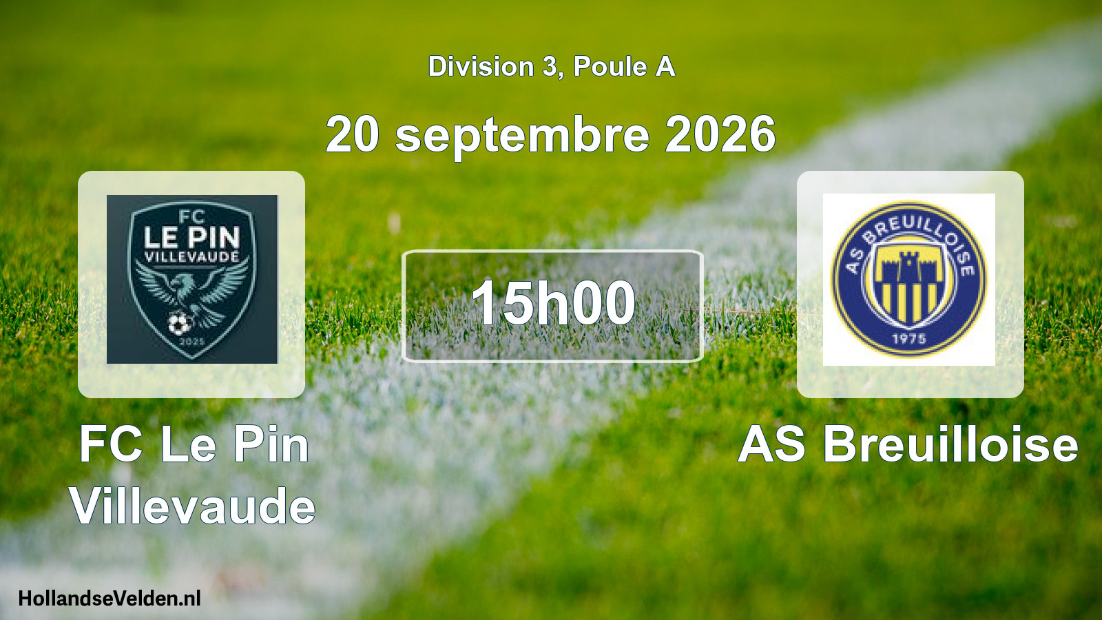 Match programmé: FC Le Pin Villevaude - AS Breuilloise (20 septembre 2026)