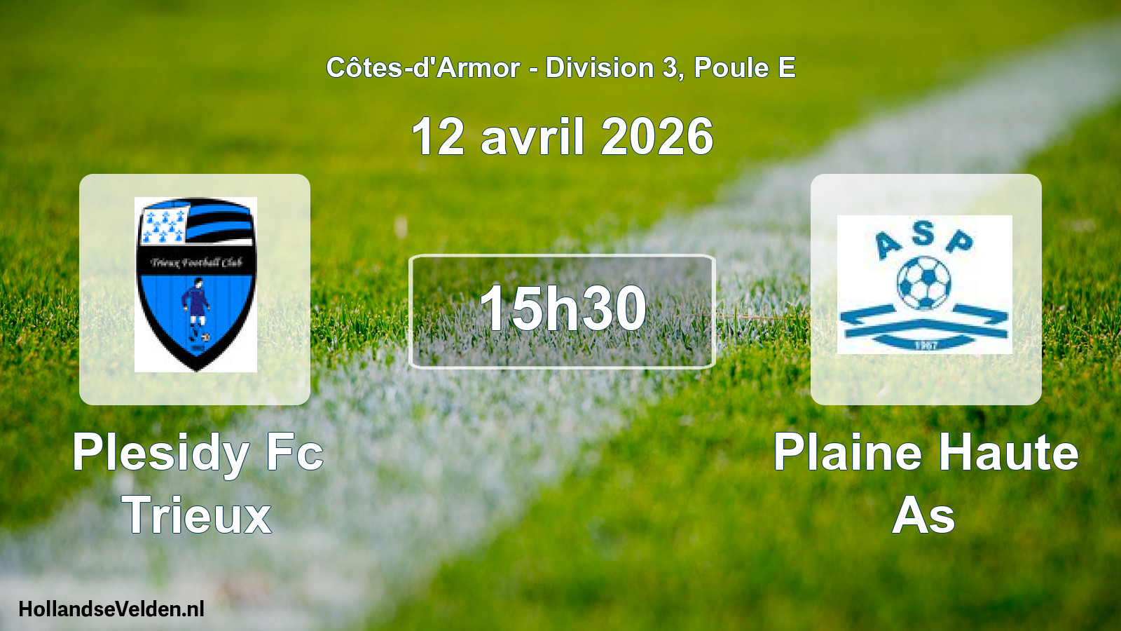 Geplande wedstrijd: Plesidy Fc Trieux - Plaine Haute As (12 april 2026)