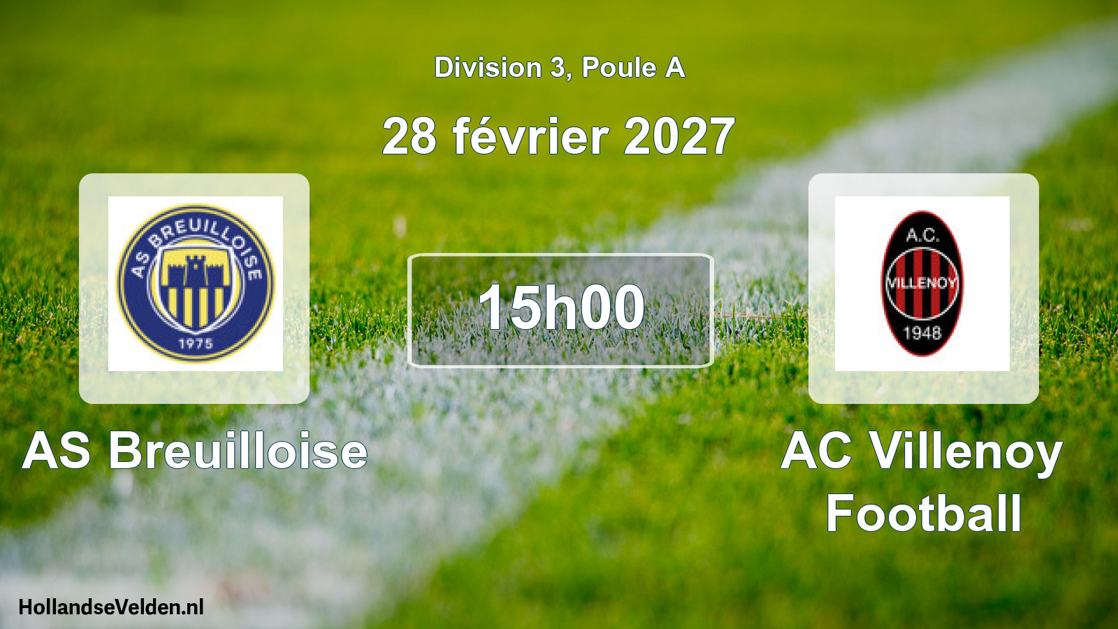 Match programmé: AS Breuilloise - AC Villenoy Football (28 février 2027)