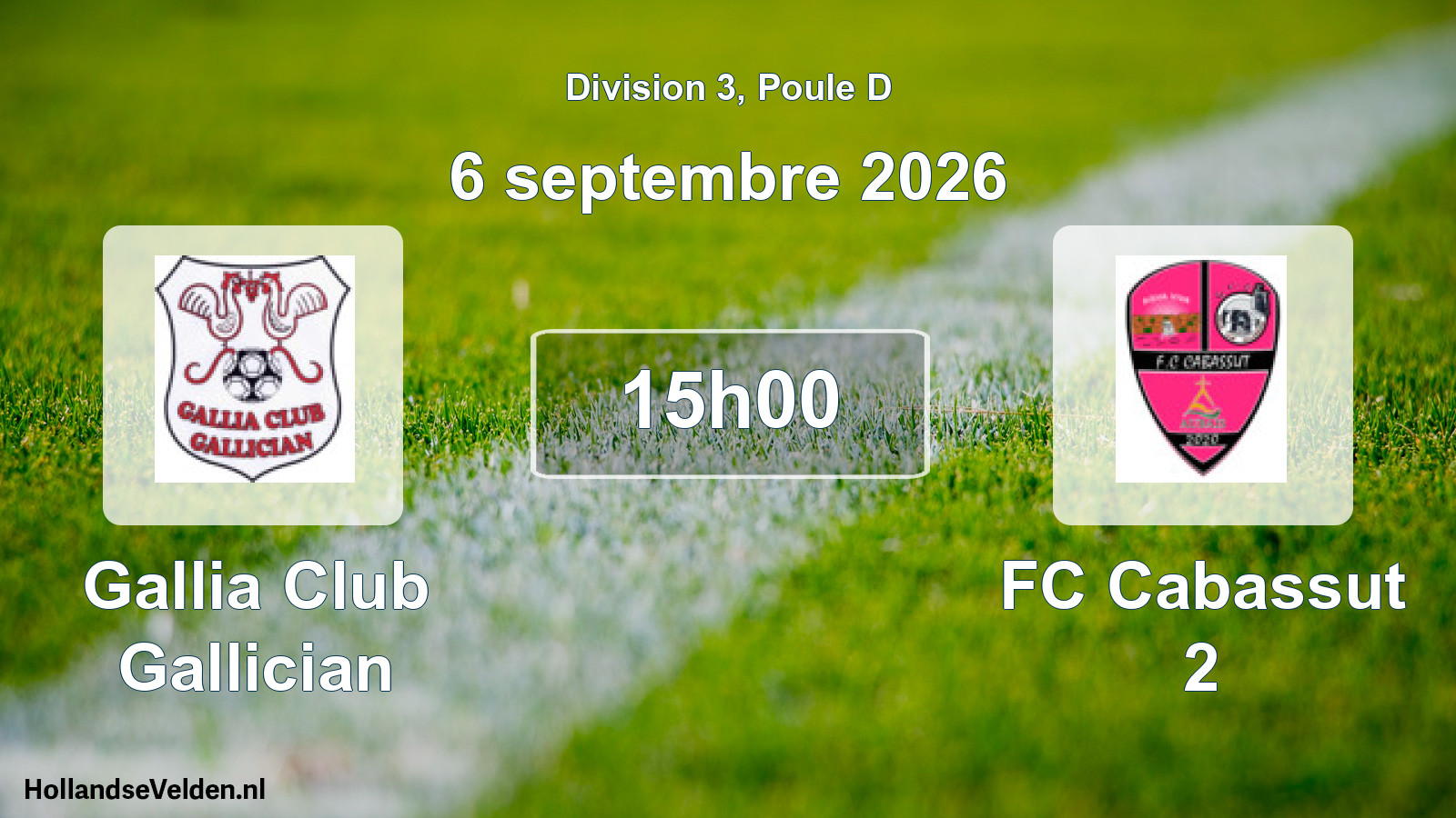 Geplande wedstrijd: Gallia Club Gallician - FC Cabassut 2 (6 september 2026)